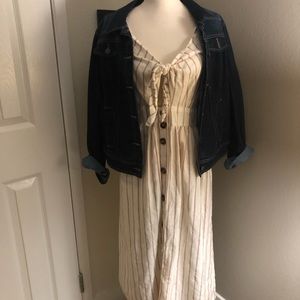 Tie front button down dress